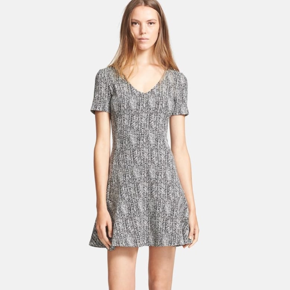 Theory Nikay Herringbone Fit and Flare Dress